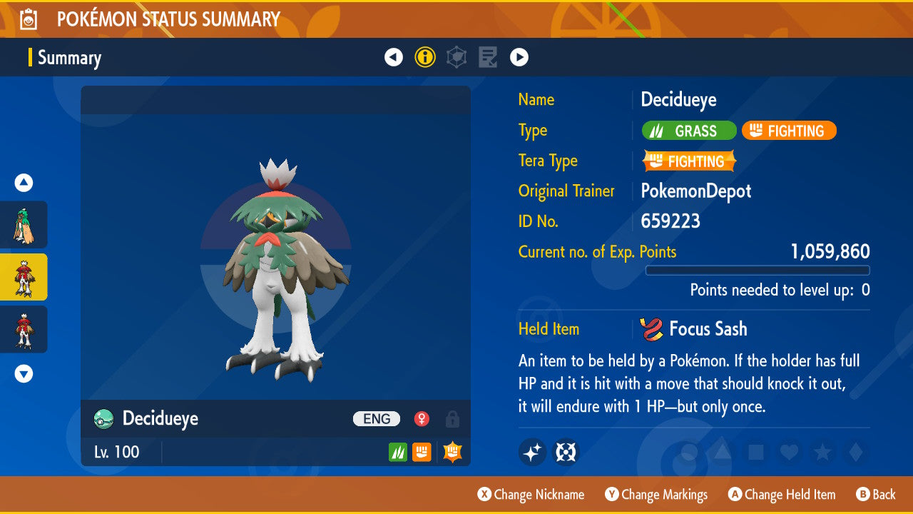 #724 Decidueye (Alola or Hisui) (Alpha in PLA)