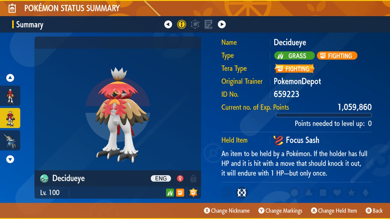 #724 Decidueye (Alola or Hisui) (Alpha in PLA)