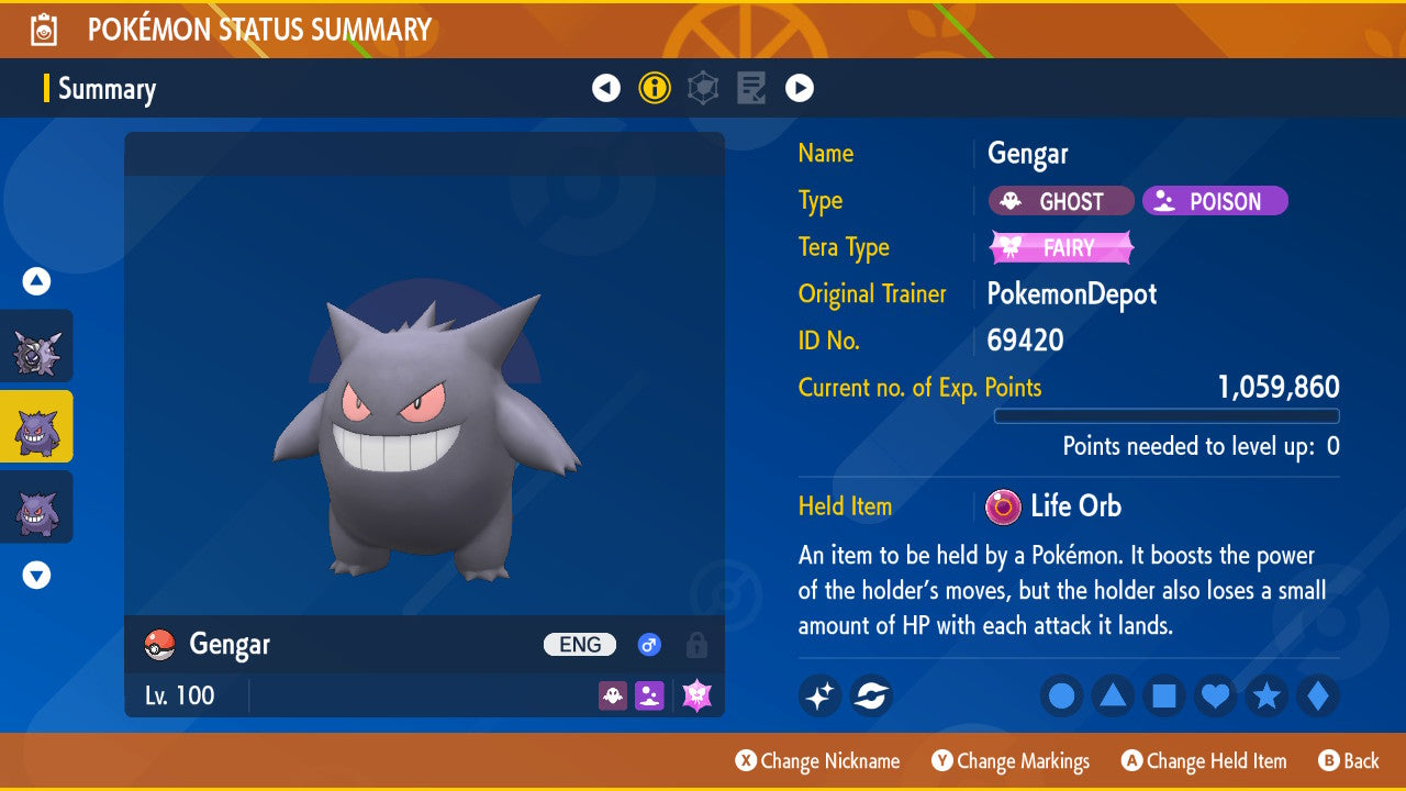 #94 Gengar (G-max in SWSH)