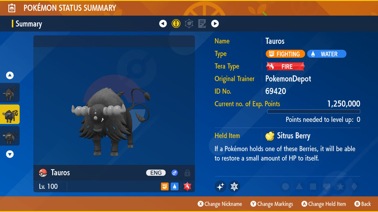 #128 Tauros (Kanto or Paldea)