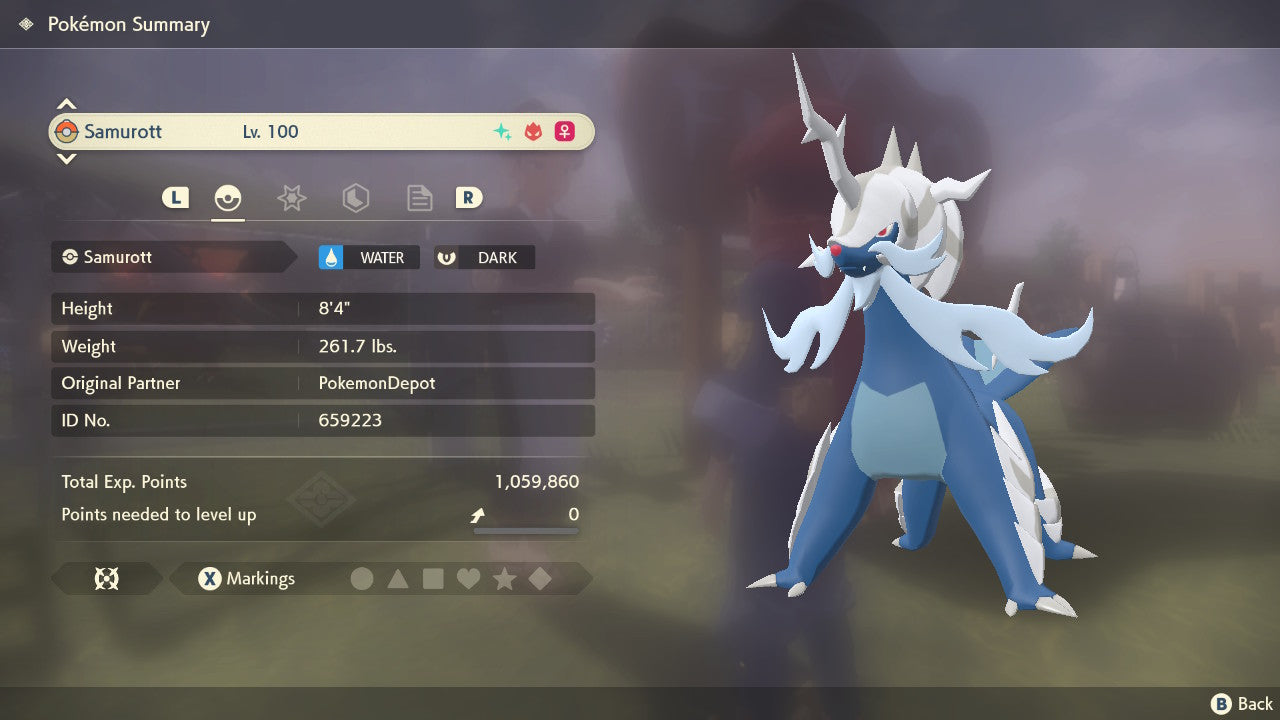 #503 Samurott (Unova or Hisui) (Alpha in PLA)