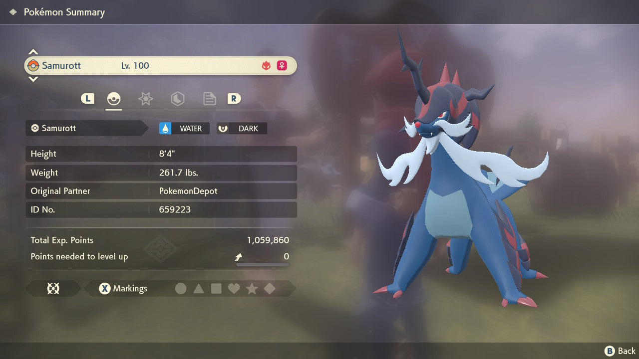 #503 Samurott (Unova or Hisui) (Alpha in PLA)